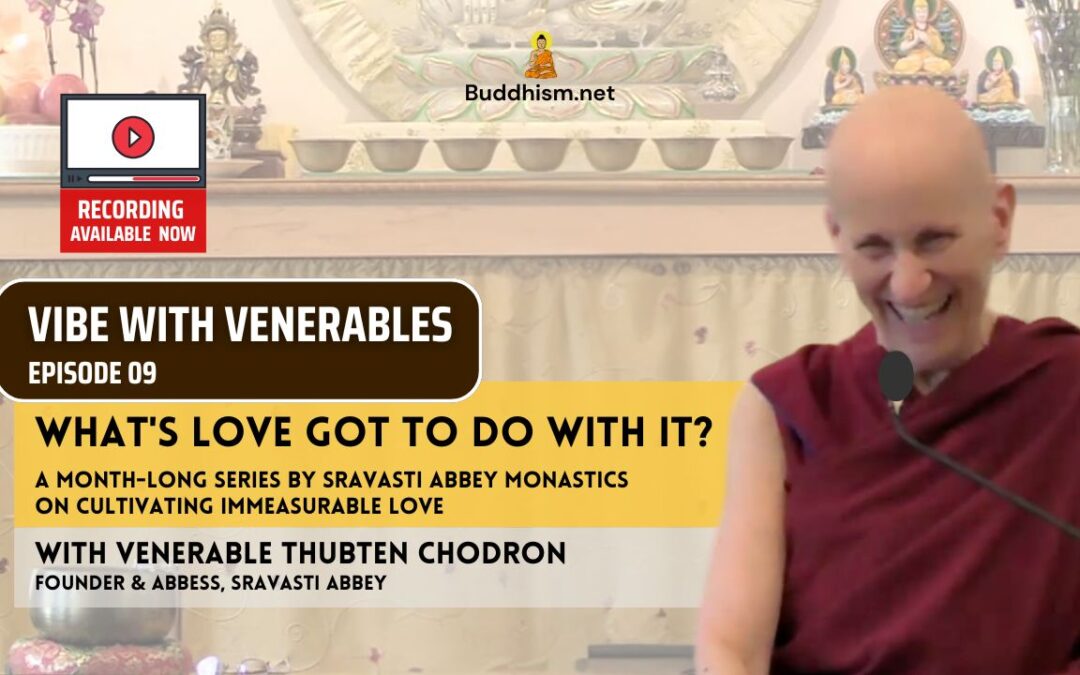 Recording of Episode 09 Vibe with Venerables “What’s Love Got To Do With It?” with Venerable Thubten Chodron