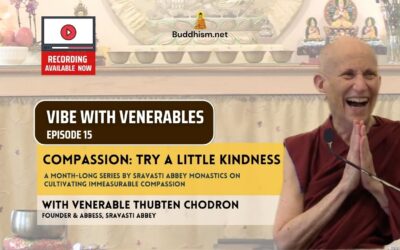 Recording of Episode 15 Vibe with Venerables “Compassion: Try A Little Kindness” with Venerable Thubten Chodron