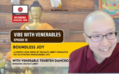 Recording of Episode 18 Vibe with Venerables “Boundless Joy” with Venerable Thubten Damcho