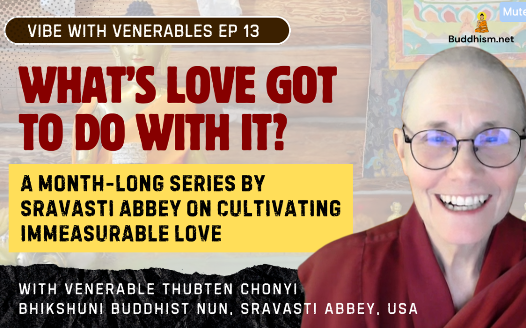 Recording of Episode 13 Vibe with Venerables “What’s Love Got To Do With It? The Kindness of All Sentient Beings” with Venerable Thubten Chonyi